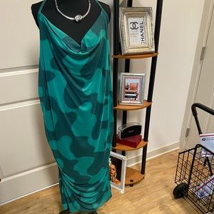 AVA & VIV WOMEN’S GREEN NEW SLEEVELESS LINED MERMAID DRESS SIZE 4X GENTLY USED